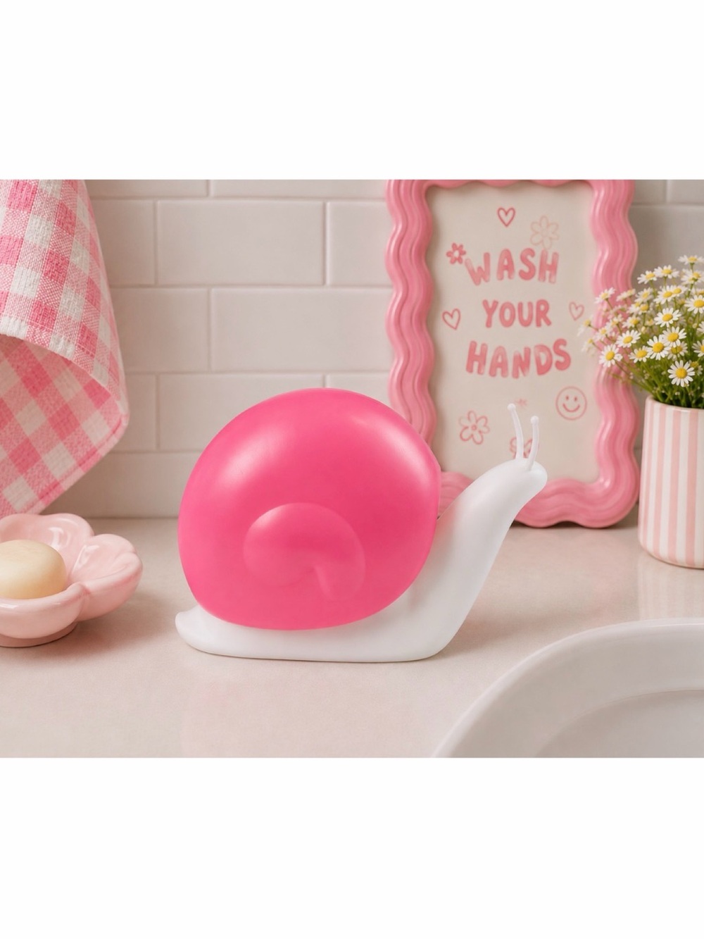 (NIB) Pink/White Snail Hand Soap Dispenser